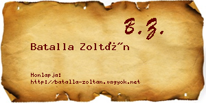 Batalla Zoltán névjegykártya